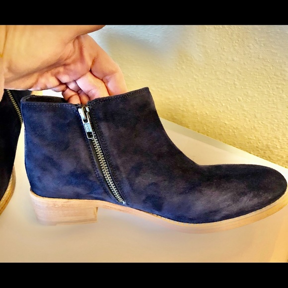 Women’s Blue Suede Ankle Boots - Picture 5 of 6